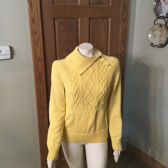 Women's Chaps Yellow Sweater - Picture 1 of 3